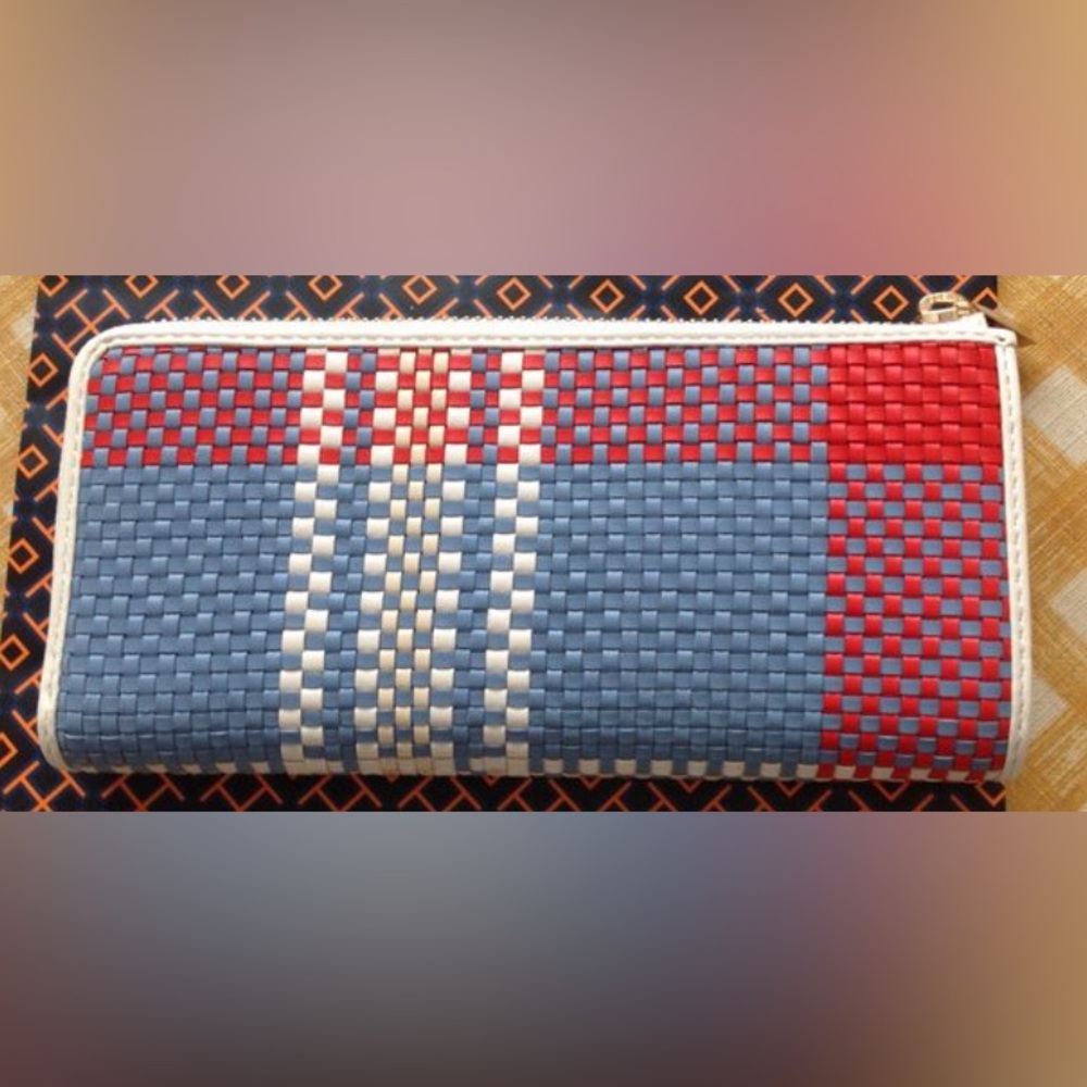 NWT Tory Burch Emerson Woven L-zip Continental Wallet - Picture 4 of 4